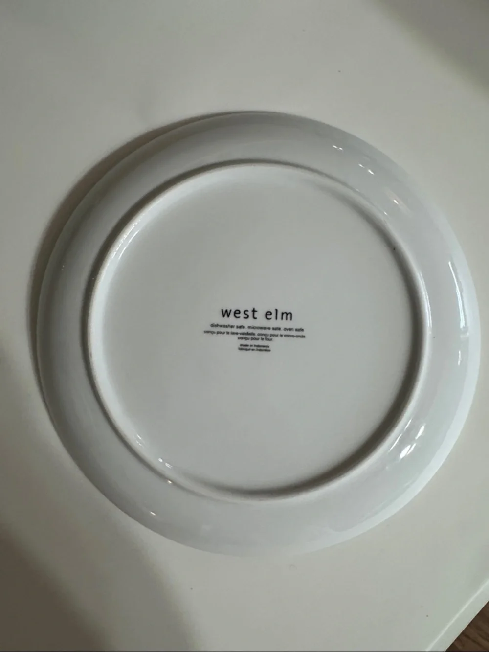 West Elm Whimsical White Ceramic Owl Tree Plate with Brown Trunk